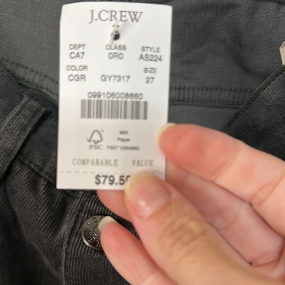 NWT J. Crew Corduroy 9” High Rise Skinny Pants - Picture 5 of 5